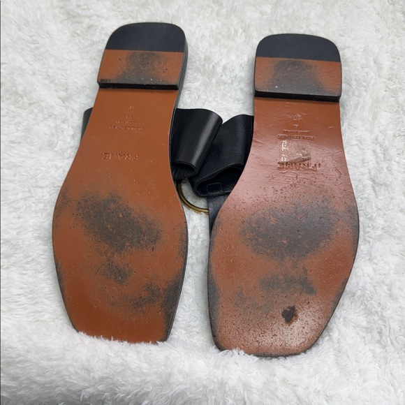 Frame Denim Black Sandals with Gold Ring - Picture 5 of 5